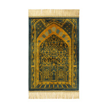 Tapis de prière musulmans lavables, portables,-Or vert sable