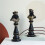 Statue d'échecs classique reine/roi/cheval, Sculpture-Roi noir 7