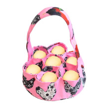 Sac porte-panier de collecte d'œufs en toile avec sept-rose1