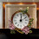 Stylish Quiet Analog Table Clock with Intricate Handpainted 6