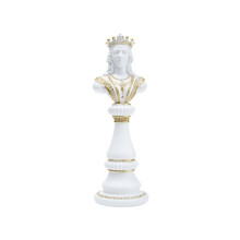 Classical Chess Queen/King/Horse Statue Black/White-White Queen