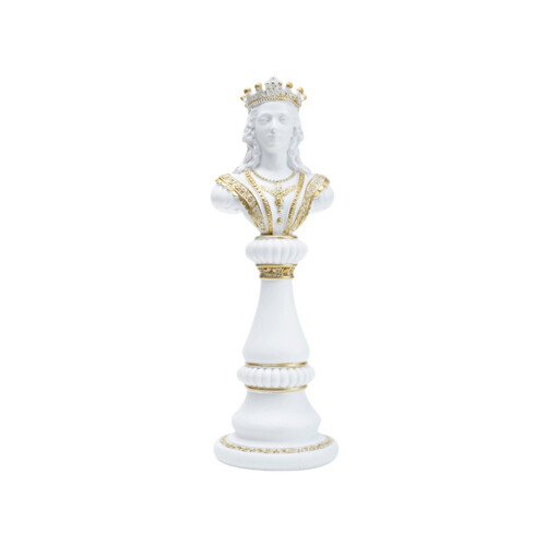 Classical Chess Queen/King/Horse Statue Black/White-White Queen