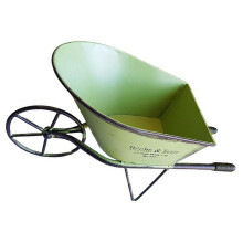Vintage Small Flower Cart Wagon Planter- Green