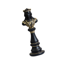 Black/White Chess Statue Queen/King/Horse Sculpture-Black Queen