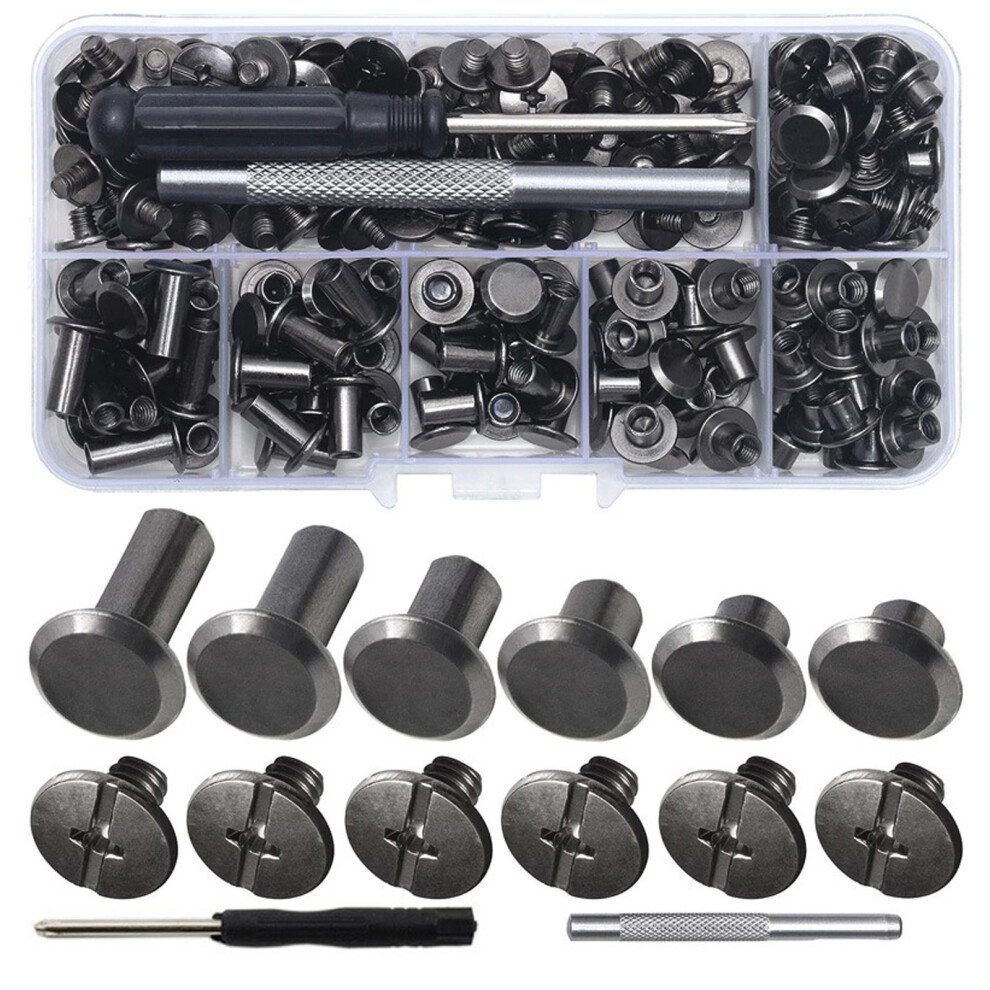 110Pcs Binding Screws Set Book Binding Rivets-Frosted Black 7751000349820