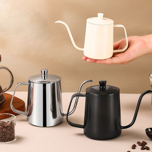 Stainless Steels Pours Over Kettle-350ML white with cov 2
