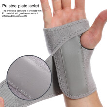 2 Pcs Steel Plate Wrist Brace Set Adjustable Breathable Night Support Gray/Pink