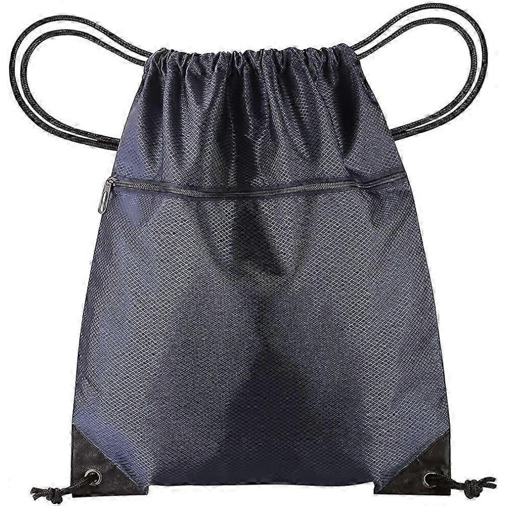 Sports Swim Bag, Waterproof Drawstring Backpack, Gym Bag with Zippered Pocket