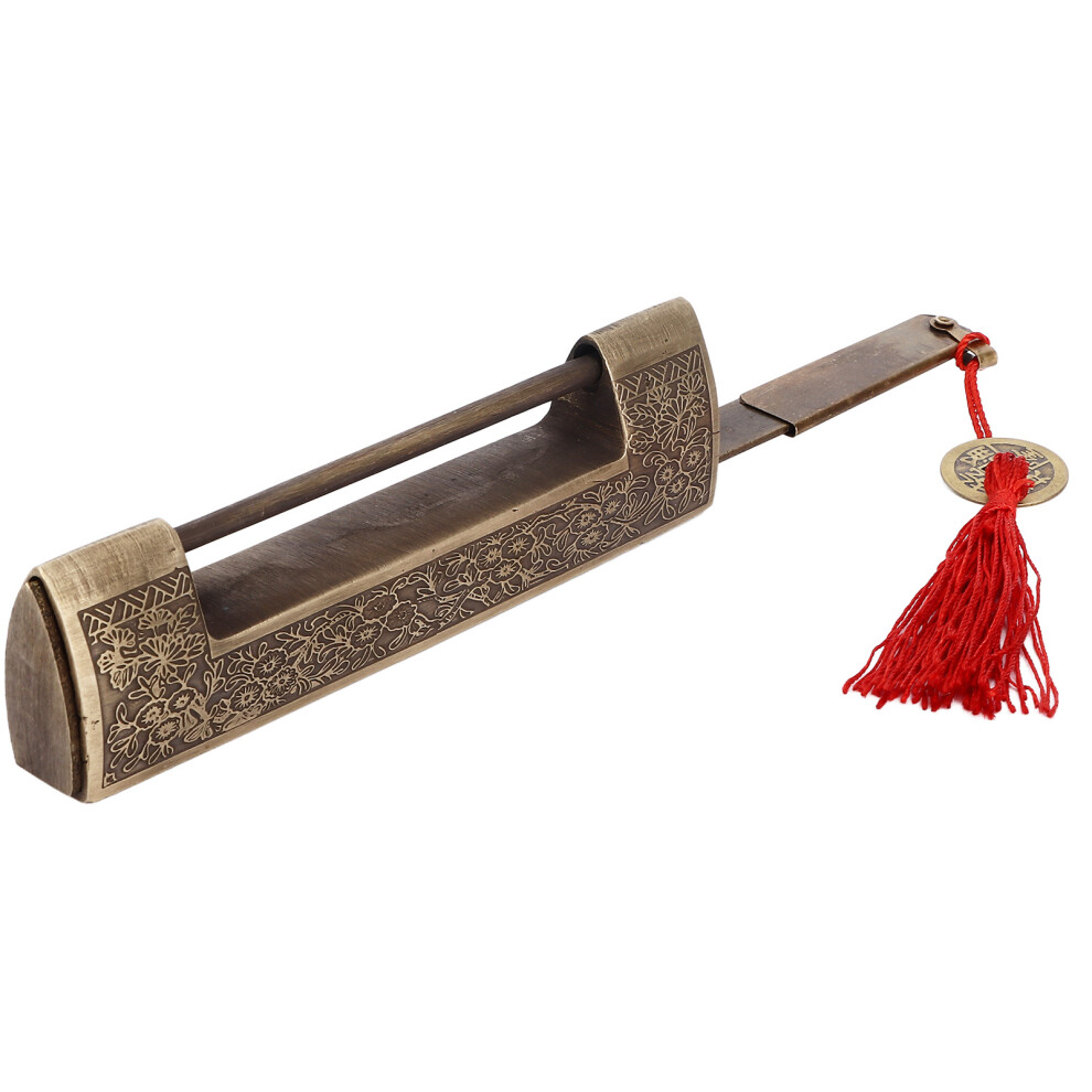 Chinese Antique Brass Lock 13.8Cm Classic Pattern For Cabinets 4401357397311