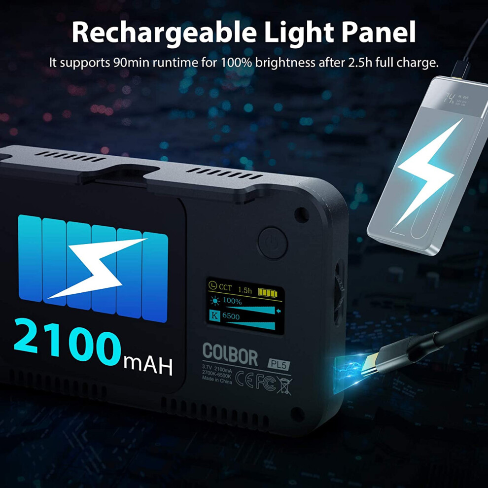 Pl5 Pocket Led 2700K-6500K, 6 Scene Effects, 110G Light 8371357397993