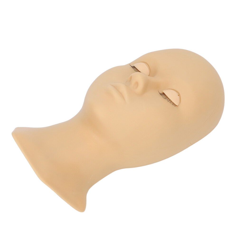 Detachable Silicone Eyelash Mannequin Head with Eyelashes, 28x14x7cm