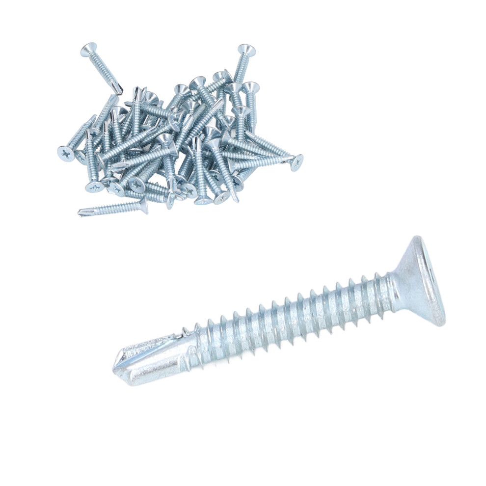Self Drilling Screws 50Pcs Carbon Steel 4.8X32mm Fasteners For Diy Repairs 5001357398388
