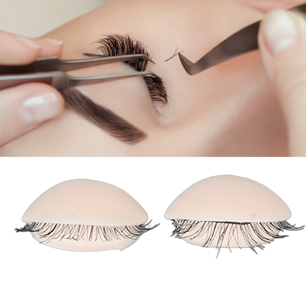 Pink Eyelash Extension Training Mannequin Eyelids 3 Pairs With Lashes