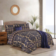(Emma Blue, King) Luxury 4-Piece Marble & Floral Bedding Set – Ultra Soft Duvet Cover with Deep Pocket Fitted Sheet & Pillowcases – Hotel Quality,