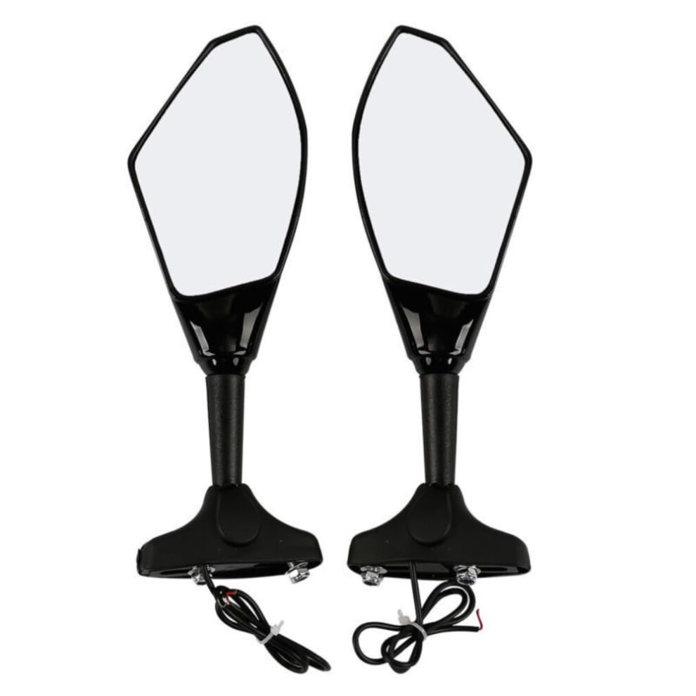 For Honda Cbr1000rr Cbr600f Cbr600f2 Cbr600f3 Rearview Side Mirrors Adjustable With Turn Signal 1 Pair Light/Black 9354506649463