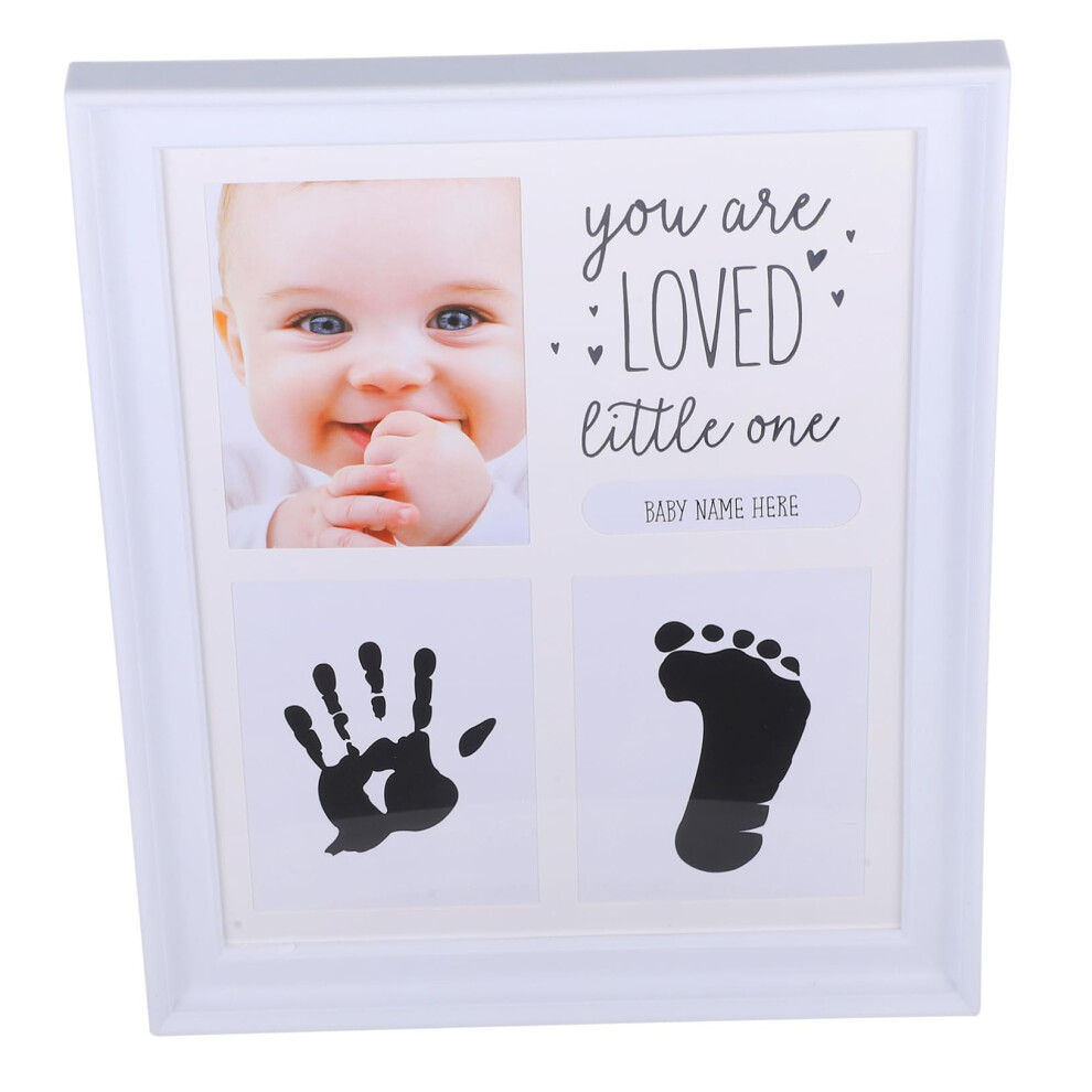 Newborn Footprint and Handprint Picture Frame Safe and Lightweight Growth Photo Frame for Nursery Milestone Memories
