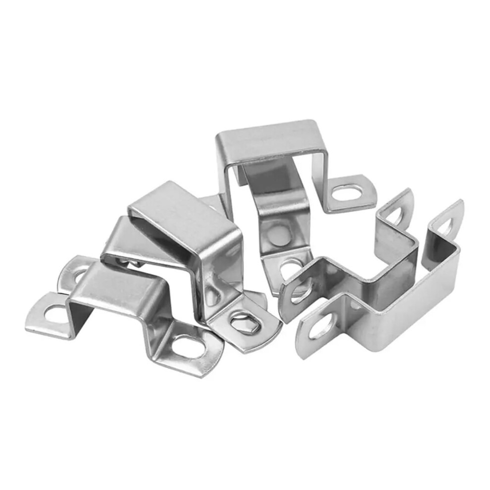 Hose Clamp Square Rectangular Saddle Clamp 304 Stainless Steel 5-Piece 25X25mm Silver 9354506649548