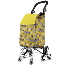 Foldable Shopping Cart With 8 PU Wheels And Removable Stairs, Sturdy For Supermarkets, Travel, And Picnics