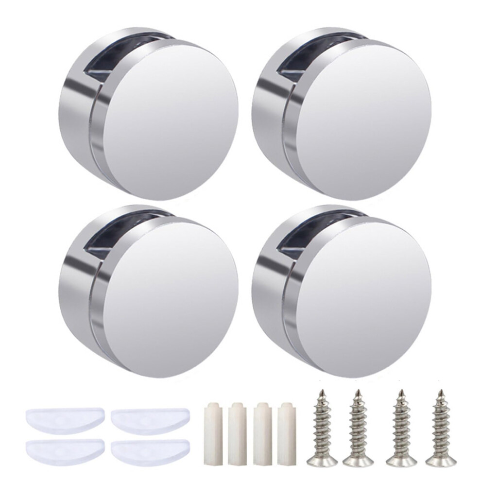 Wall Mounted Glass Holders 4-Piece Set Zinc Alloy Clips Secure Installation Compatible With Various Surfaces Large 9339159942963