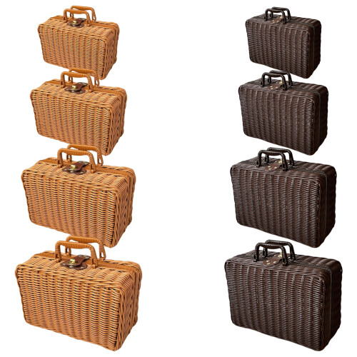 Imitation Rattan Weaving Picnics Storage Basket-Coffee size 2