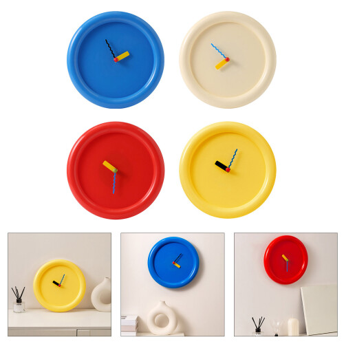 Elegant Cream Bubble Wall Clock Quiet Mechanism Table-Yellow 2