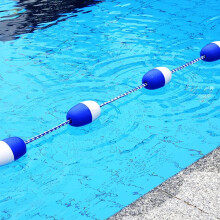 10m Safety Floating Rope Marker Line For Swim Race Lanes With Nylon Rope Blue And White Buoy Balls