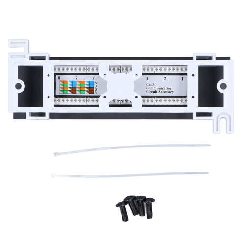 8 Port CAT6 Patch Panel Rackmount for Network Cable Installations 1