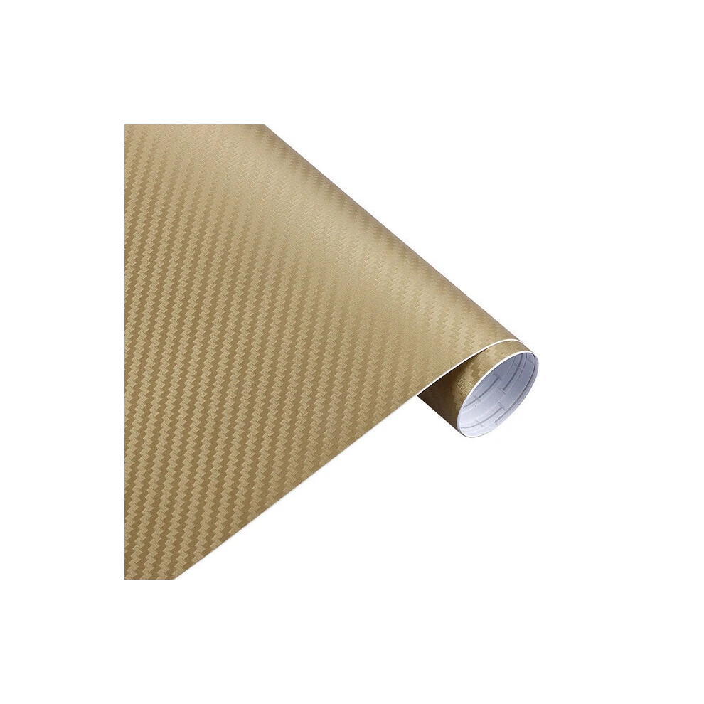 (, 3D 127*30Cm) Car Vinyl Wrap Film Roll Matt Satin Glossy 3D 5D Carbon Fiber Decal Sticker Tint Golden 4069369220838