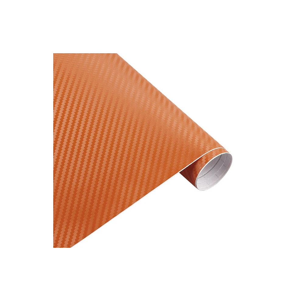 (, 3D 127*30Cm) Car Vinyl Wrap Film Roll Matt Satin Glossy 3D 5D Carbon Fiber Decal Sticker Tint Orange 4069369220876