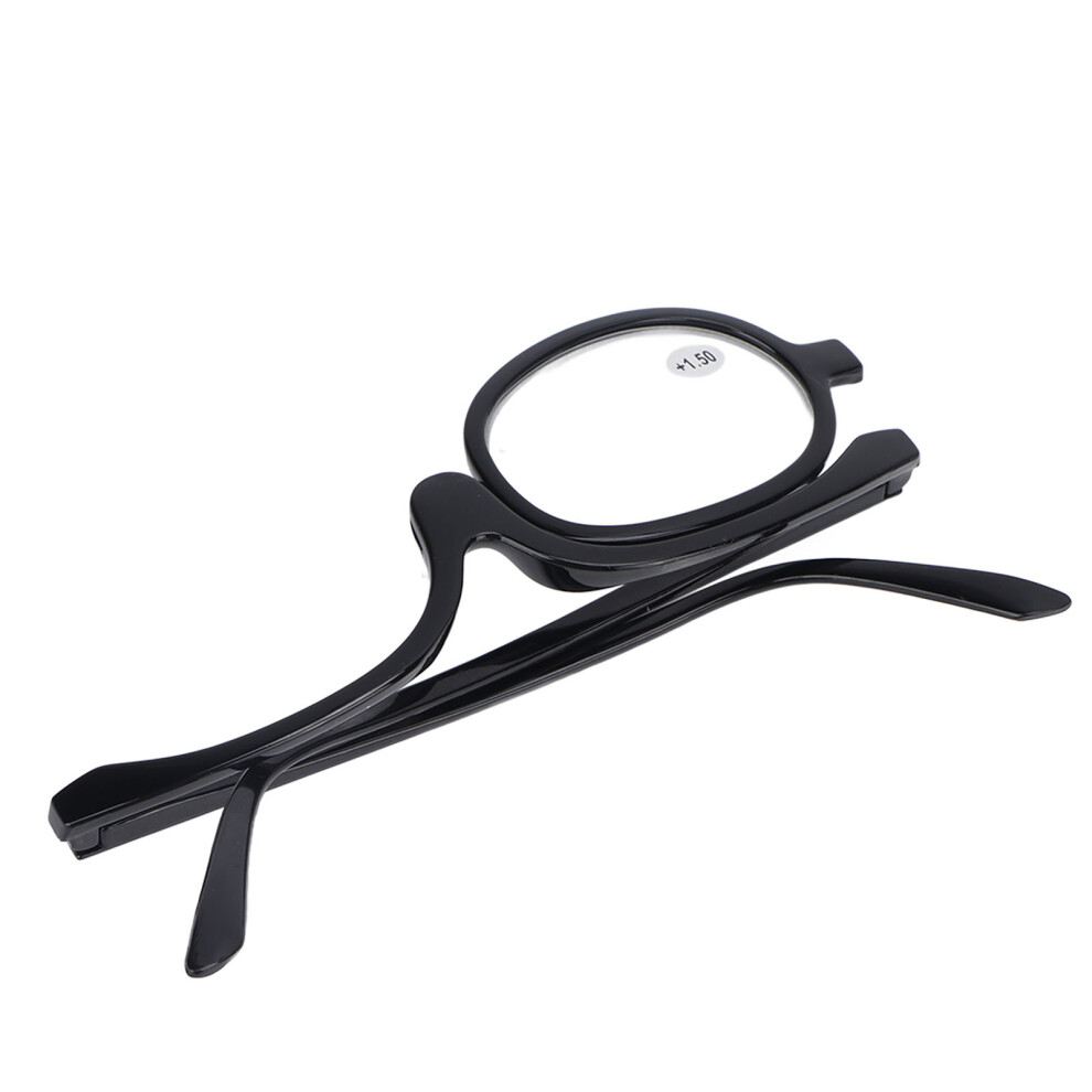 Black Lightweight Makeup Glasses With Switchable +1.50 Lens