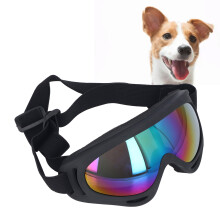 Colorful Lens Dog Goggles UV Protection Windproof Large Size Black Frame 3004