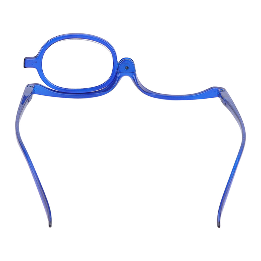 Blue Professional Magnifying Makeup Glasses +3.50, Portable Flip-Down Cosmetic Eyewear