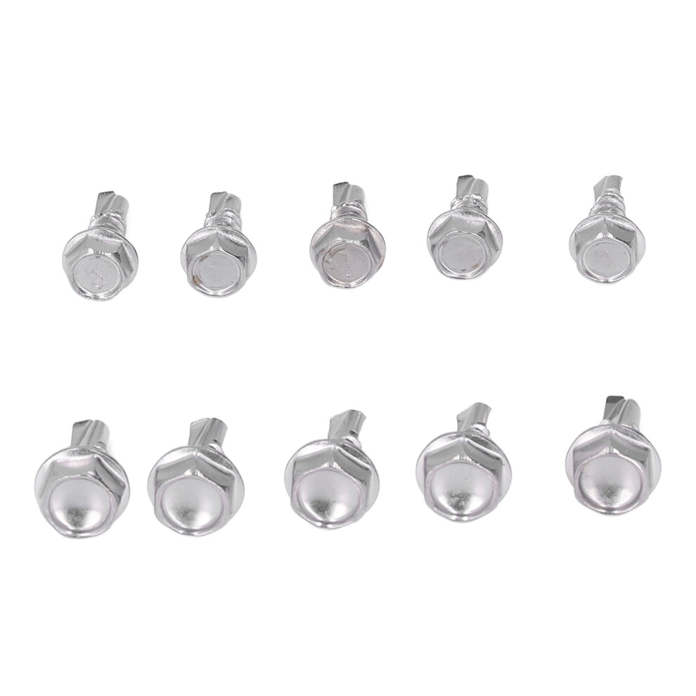 100Pcs Stainless Steel Self Drilling Screws 410 Hex Head 4.2X13mm & 4.8X13mm 7681357412802