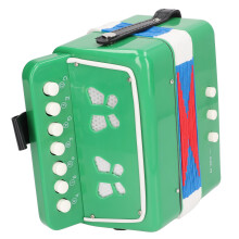 Kids 10 Keys Accordion Music Toy – Green, 17.5x17x10cm, ABS Plastic