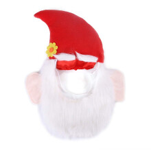 Pet Christmas Hat With Beard For Dogs Festive Dog Cosplay Hat Halloween Costume Accessory