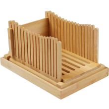 Bread Slicer Bamboo With Foldable Cutting Guide, 3Size Slicing Guide, Compact Loaf Cutter For Homemade Bread Cake Bagels