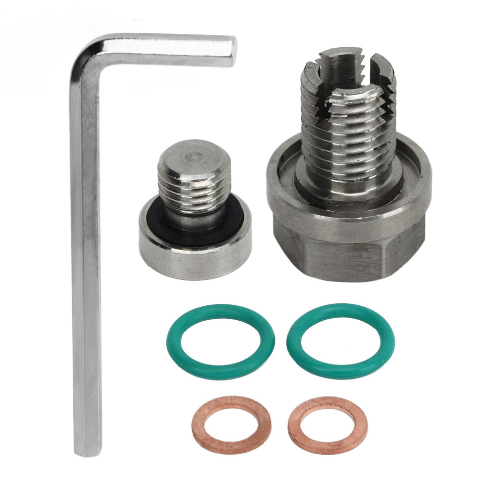 Oil Drain Plug Oversize Piggyback Stainless Steel Pan Thread Repair Kit M12.1-1.5X15mm M14.1-1.5X15mm Hex Wrench O-Ring 9105992871223