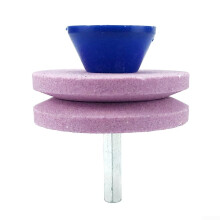 Portable Wind Powered Electric Sharpener Double-Layer Pink Grinding Wheel Whetstone Wear-Resistant
