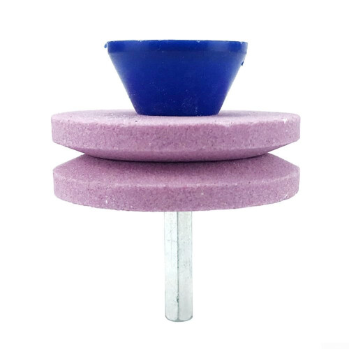 Portable Wind Powered Electric Sharpener Double-Layer Pink Grinding Wheel Whetstone Wear-Resistant