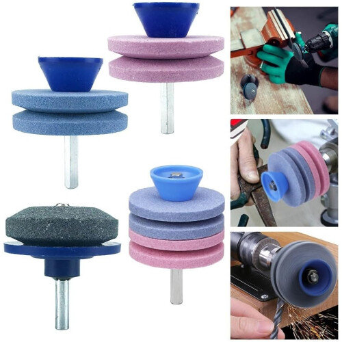 Portable Wind Powered Electric Sharpener Double-Layer Pink Grinding Wheel Whetstone Wear-Resistant 2
