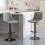 Homcom HOMCOM Bar Stools Set of 2 Adjustable Swivel Bar Chairs with Backrest Grey 1