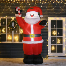 HOMCOM Inflatable Christmas Santa Claus Air Blown Decoration Yard for Lawn