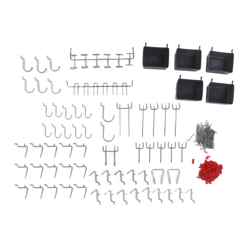 Set di ganci per pegboard da 114 pezzi, acciaio inossidabile 1