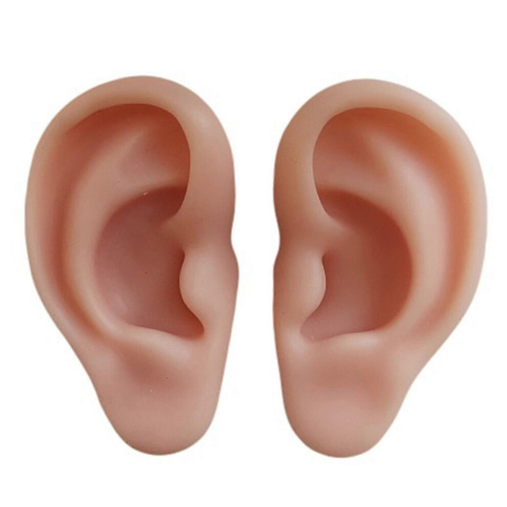 Kikidex (As Show, One Size) Soft Silicone! Ear Model, 1:1 Ear Highly Simulated For Practicing Demonstration Teaching Prop Suturing Tool