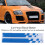 90x9cm Blue Auto Bonnet Stripes 2pcs Easy Peel & Stick Durable 3