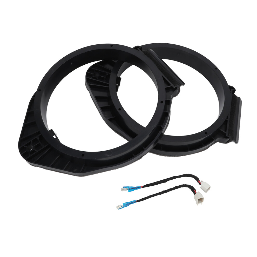 2Pcs 6.5In Abs Speaker Install Spacer Adapter With Wiring Harness Black 7891357416285