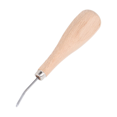 Curved Stitching Awl Steel Beech Handle for Leather Punching 2