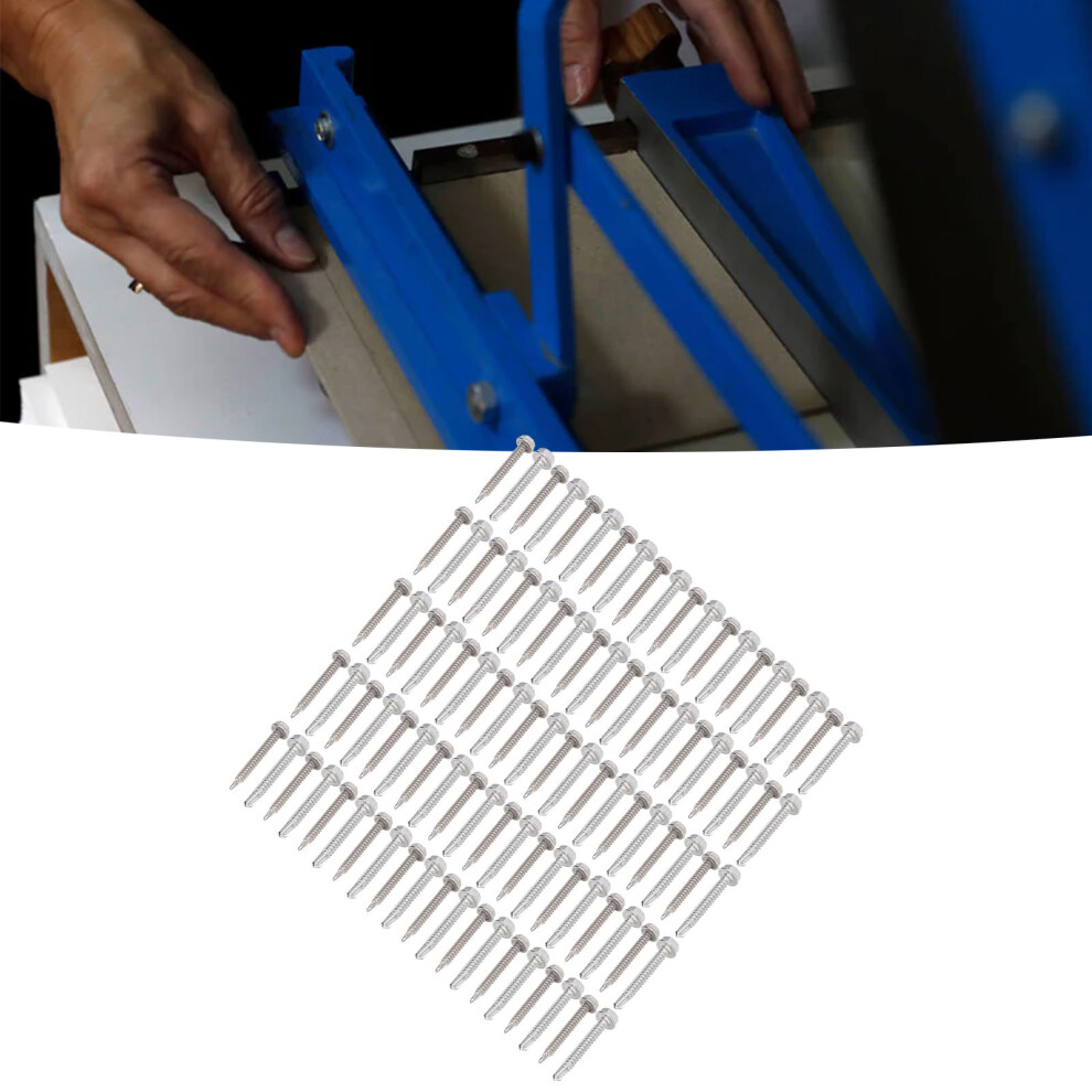 100Pcs Stainless Steel Hex Washer Screws 4.2X38mm & 4.8X38mm 8251357417214