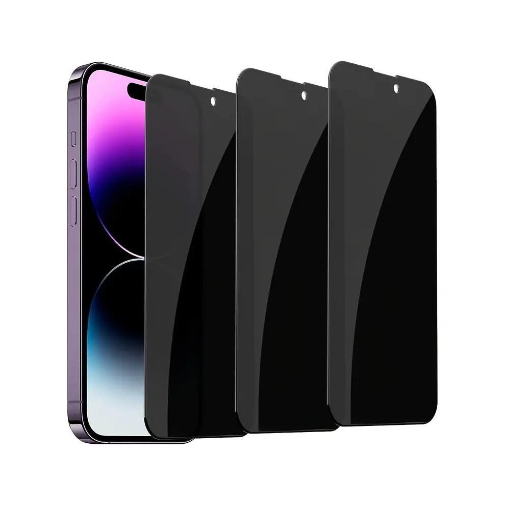 (3Pcs/Set-, Iphone16pro) Anti-Spy Privacy Phone Screen Protector, Tempered Screen Film Compatible With Iphone Series,Â Mobile Phone Accessories Black 5052987568269