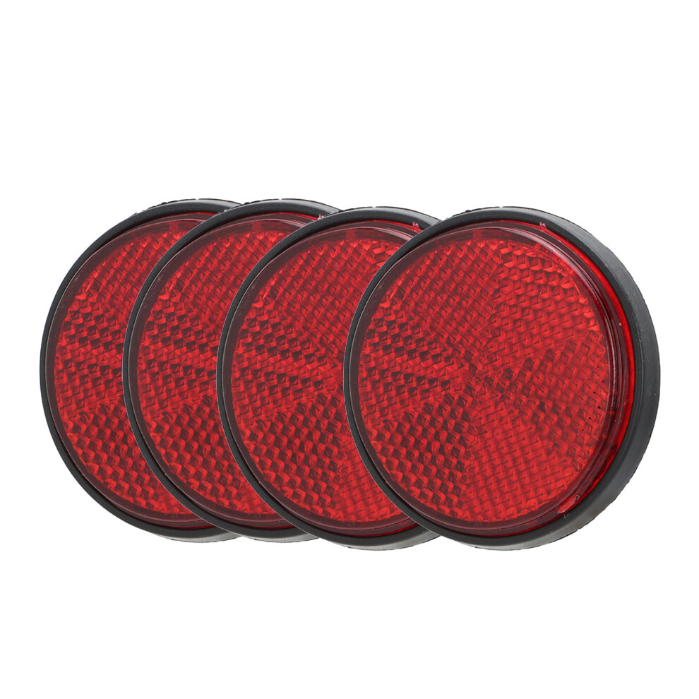4Pcs 2In Bicycle Round Warning Reflectors For Trucks Trailers Boats Scooter Red 4661357418755